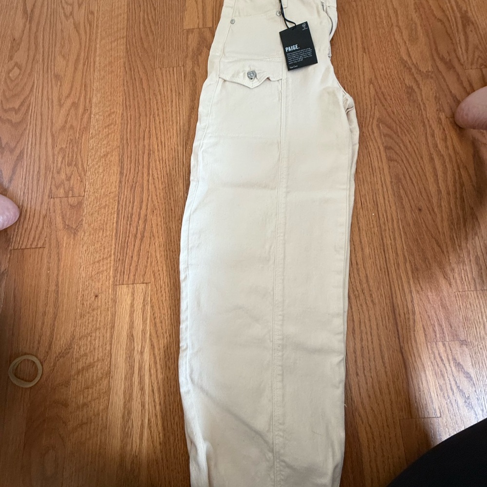 PAIGE Cream Wide Leg Pants